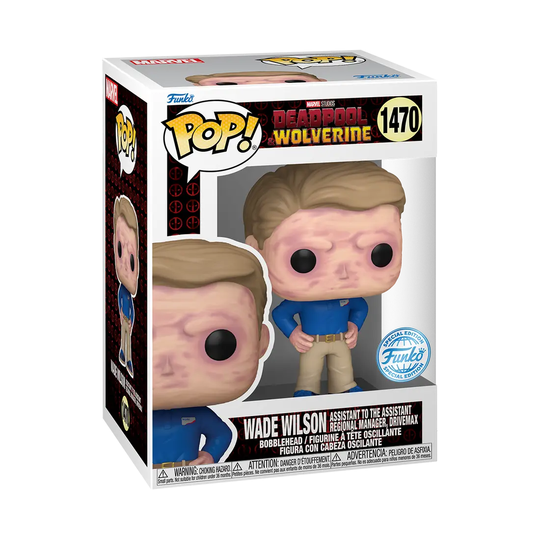 Funko POP! Marvel Deadpool and Wolverine - Wade Wilson (Assistant to the Assistant Regional Manager, Drivemax) 1470 Special Edition